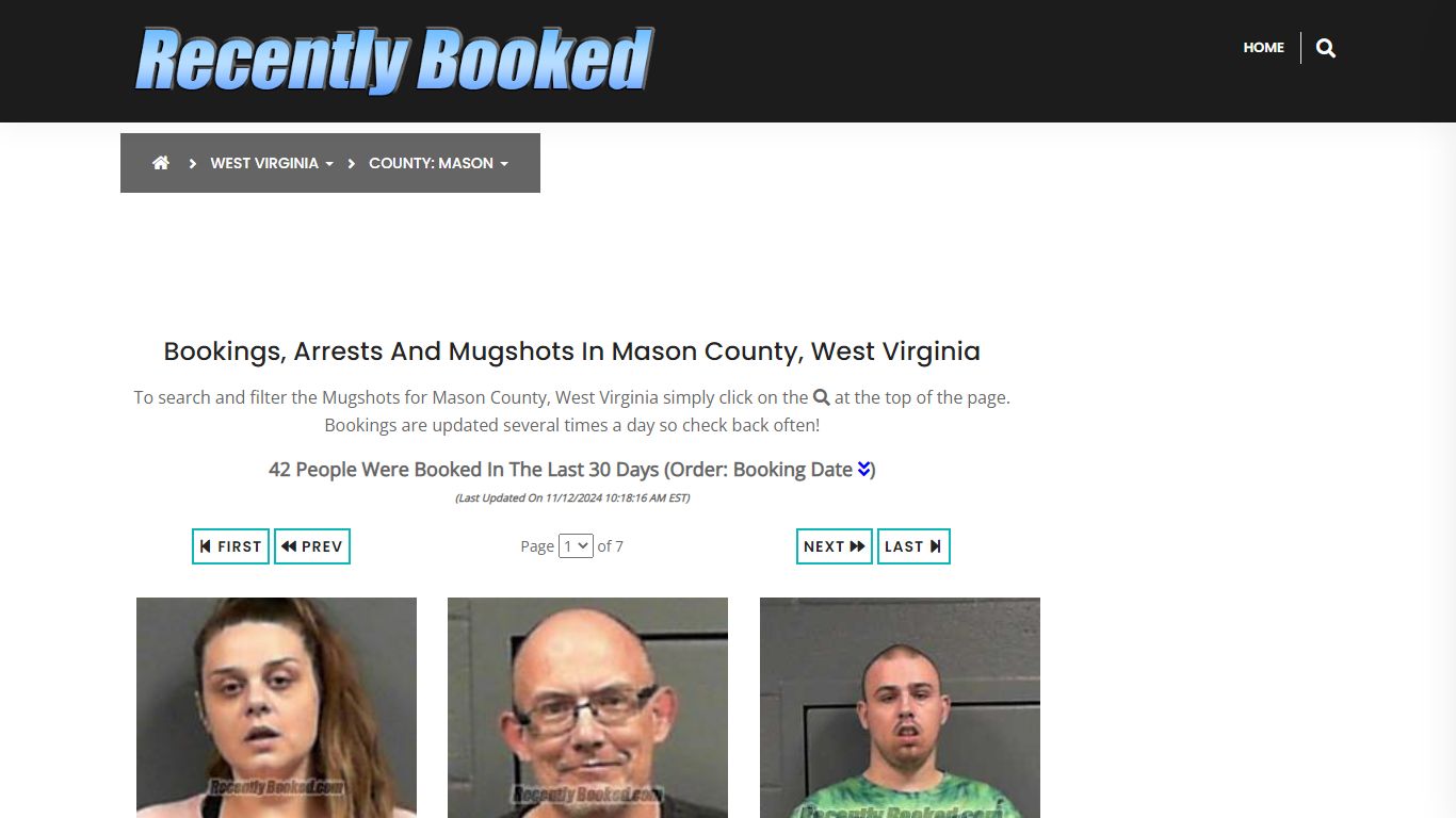 Bookings, Arrests and Mugshots in Mason County, West Virginia